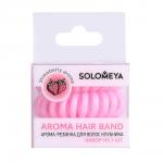 [SOLOMEYA] НАБОР Арома-резинка для волос КЛУБНИКА Aroma Hair Band Strawberry, 3 шт