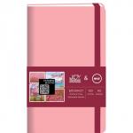 Бизнес-блокнот А5, Pink flower, 120 листов, в точку, твёрдая обложка, искусственная кожа, на резинке, ляссе, тонированный блок, 3 наклейки