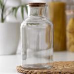 Бутылка стеклянная для соусов и масла с пробковой крышкой Доляна «Парфе», 1,2 л, 10_20,5 см