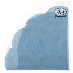 Салфетки бумажные "Art Bouquet Rondo" д32см, 3-х слойные, 12 штук в упаковке, 100% целлюлоза, "Барокко. Перламутровый blue Серебро" (Россия)