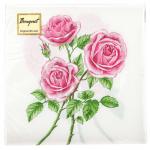 Салфетки бумажные "Bouquet Original de Luxe" 33х33см, 2-х слойные, 20 штук в упаковке, 100% целлюлоза, "Три розы" (Россия)