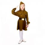 Карнавальный костюм военного: платье,дл. рук,пилотка,,ремень,габардин,п/э,р-р42р.158-164 Страна Карнавалия