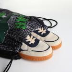 Мешок для обуви на шнурке, цвет чёрный/зелёный