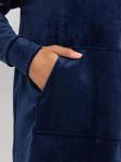 Плюшевое платье-худи с карманом-кенгуру темно-синего цвета Mark Formelle