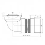 Гофра для унитаза "АНИ Пласт" K712R, d=110 мм, 90°, L=250-520 мм