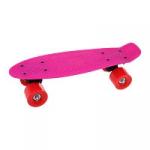 Скейтборд пластик 41x12  см, с большими PVC колесом (6  см.) без света, розовый