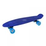 Скейтборд пластик 55x15  см, PVC колеса без света с пластмассовым креплениям, синий