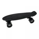 Скейтборд пластик 41x12  см, с большими PVC колесом (6  см.) без света, чёрный