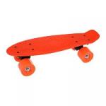 Скейтборд пластик 41x12  см, с большими PVC колесом (6  см.) без света, оранжевый