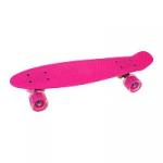 Скейтборд пластик 56  см, колеса PU со светом, крепления алюмин., розовый