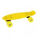 Скейтборд пластик 41x12  см, с большими PVC колесом без света, желтый