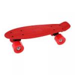 Скейтборд пластик 41x12  см, с большими PVC колесом (6  см.) без света, красный