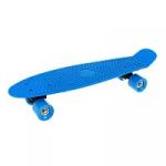 Скейтборд пластик 55x15  см, PVC колеса без света с пластмассовым креплениям, голубой