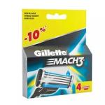 Сменные кассеты для бритья 4  шт., GILLETTE (Жиллет) "Mach3", для мужчин