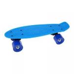 Скейтборд пластик 41x12  см, с большими PVC колесом (6  см.) без света, голубой