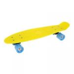 Скейтборд пластик 55x15  см, PVC колеса без света с пластмассовым креплениям, жёлтый