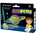 Фломастеры воздушные Centropen "AirPens Metallic", 05цв.+1 трафарет, картон. упак., европодвес