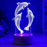 Светильник "Дельфины" LED RGB от сети RISALUX
