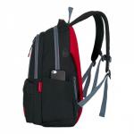 Рюкзак молодёжный 46 х 31 х 15 см, эргономичная спинка, Across М-3, чёрный/красный M-3-1