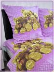 Детское постельное белье бязь медвежата (вид 2 розовый)