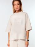 Джемпер-футболка over-size из премиального футера с фактурным принтом