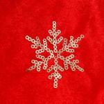 Колпак новогодний "Золотистые снежинки" 28х36 см, красный