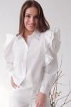 Блуза с воланами белая