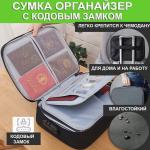 Cумка органайзер для документов и вещей с кодовым замком 37х27х10.5см