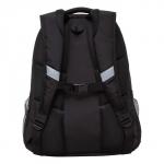 Рюкзак молодёжный 40 х 29 х 20 см, Grizzly, эргономичная спинка, отделение для ноутбука, чёрный