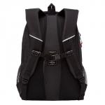 Рюкзак школьный 45 х 32 х 23 см, Grizzly, эргономичная спинка, чёрный/белый