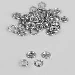 Кнопки рубашечные, открытые, d = 9,5 мм, 100 шт, цвет серебряный