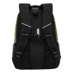 Рюкзак молодёжный 45 х 32 х 23 см, Grizzly, эргономичная спинка, чёрный/зелёный