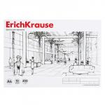Альбом для черчения А4, 10 листов, блок 200 г/м?, на клею, ErichKrause, горизонтальная рамка
