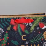 Пакет крафтовый вертикальный «Новогодний лес», ML 23 * 27 * 11.5 см