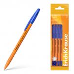 Набор из 4 ручек шариковых ErichKrause R-301 Stick&Grip Orange 0.7, цвет чернил синий (в пакете)