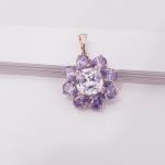 Кулон цветок Xuping покрытие позолота вставка камень фиолетовый