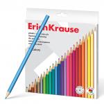 Цветные карандаши пластиковые ErichKrause шестигранные 24 цвета (в коробке с европодвесом 24 шт)