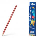 Цветные карандаши пластиковые ErichKrause Jolly Friends шестигранные, грифель 3 мм, 6 цветов (в коробке с европодвесом 6 шт)