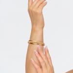 Браслет женский раздвижной на руку жесткий металический покрытие позолота