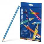 Цветные карандаши пластиковые ErichKrause Color Friends трехгранные, грифель 3 мм, 18 цветов (в коробке с европодвесом 18 шт)