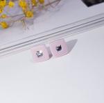 Серьги гвоздики Керамика покрытие посеребрение цвет розовый