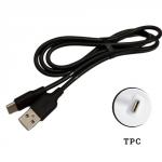 USB провод силиконовый для зарядки TPC 1 метр чёрный