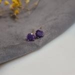 Серьги Xuping ML ювелирная бижутерия с фианитом покрытие позолота цвет камня фиолетовый