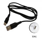 USB провод силиконовый для зарядки TPC 1 метр чёрный