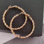 Серьги кольца с алмазной гранью коллекция Xuping покрытие: позолота