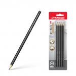 Чернографитный шестигранный карандаш ErichKrause® Jet Black 100 HB (в блистере по 4шт.)