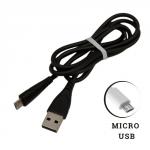 USB провод силиконовый для зарядки MICRO 1 метр чёрный