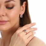 Комплект коллекция Дубай покрытие позолота с камнем цвет перламутровый серьги кольцо