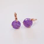 Серьги ювелирная бижутерия коллекция Дубай покрытие позолота цвет камня фиолетовый