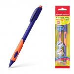 Набор из 2 ручек шариковых ErichKrause ErgoLine® Kids Stick&Grip Neon 0.7, Super Glide Technology, цвет чернил синий, оранж грип (в пакете)